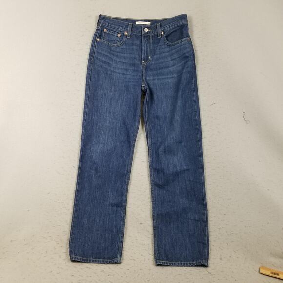 Levis Jeans Womens 28 Blue Low Pro Straight 100% Cotton Red Tab Denim Zip Fly - Picture 1 of 15